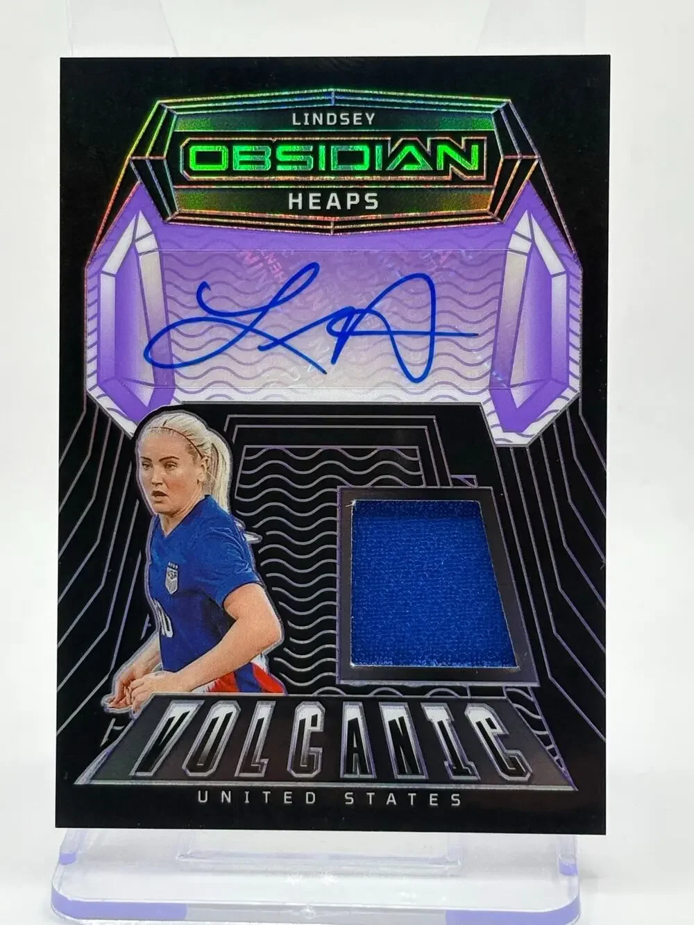 2024-25 Obsidian Soccer Lindsey Heaps Purple Jersey Patch Auto 24/25 SP USWNT